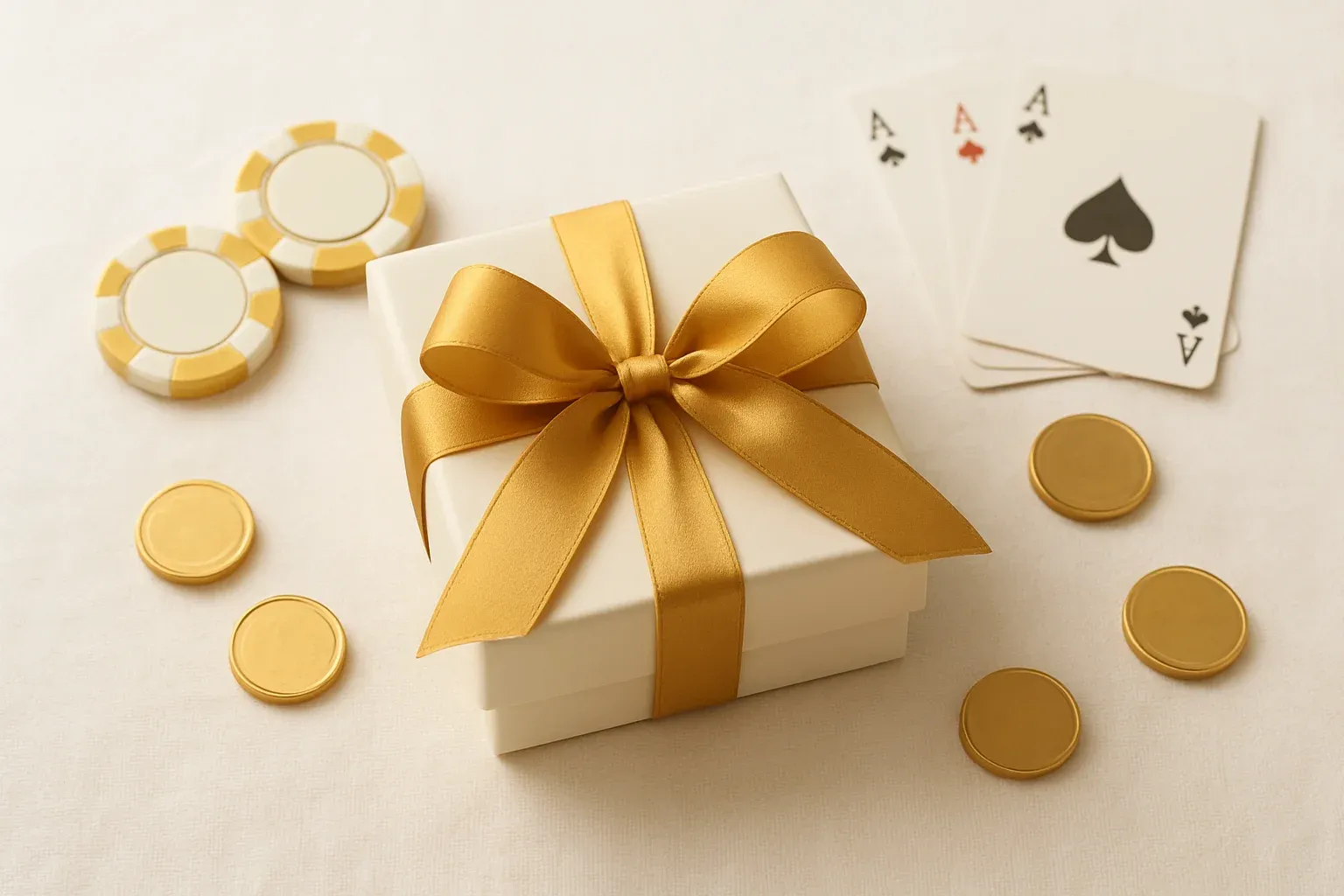 Luxury Casino Gift Box Premium gift box with casino chips, cards, and gold coins